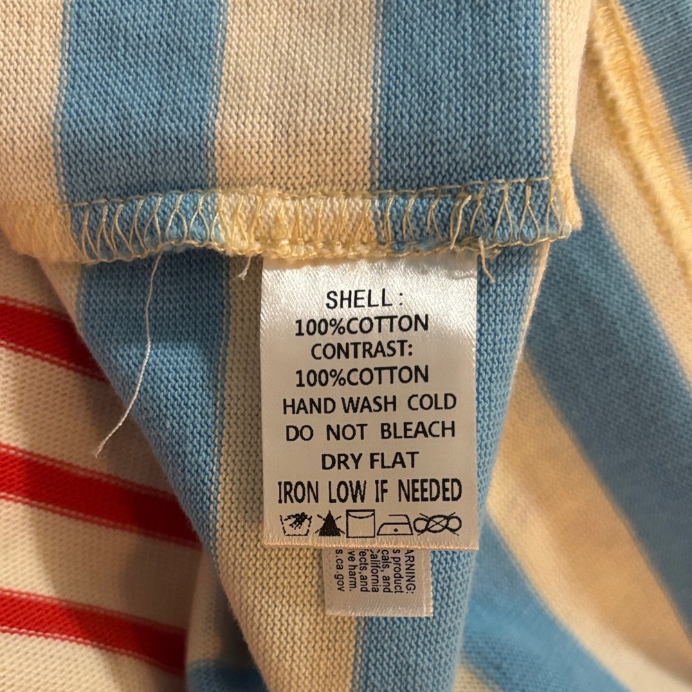 Peach Love California Red and Blue Striped Short Sleeve Tee-NWT - Picture 5 of 6